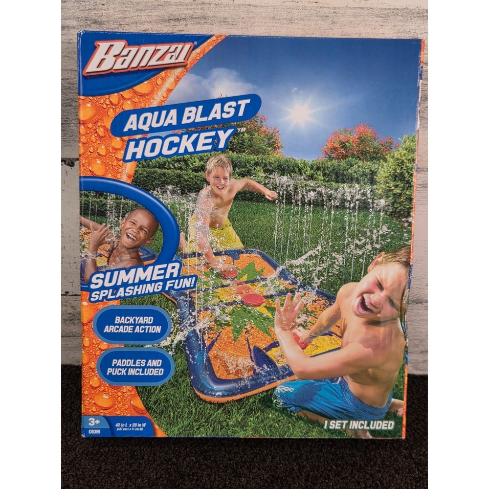 Banzai Aqua Blast Hockey Backyard Water Game Summer Sprinkler Toy NEW